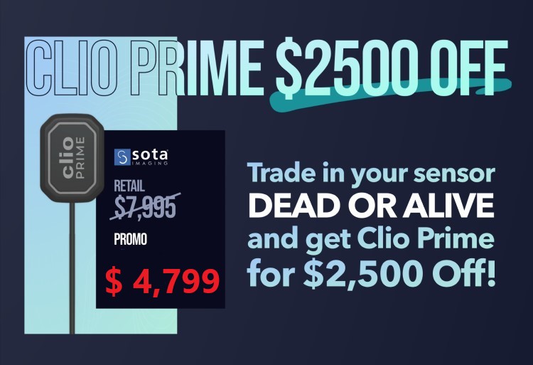 $ 2,500 Off Clio Prime Dental Digital Sensors